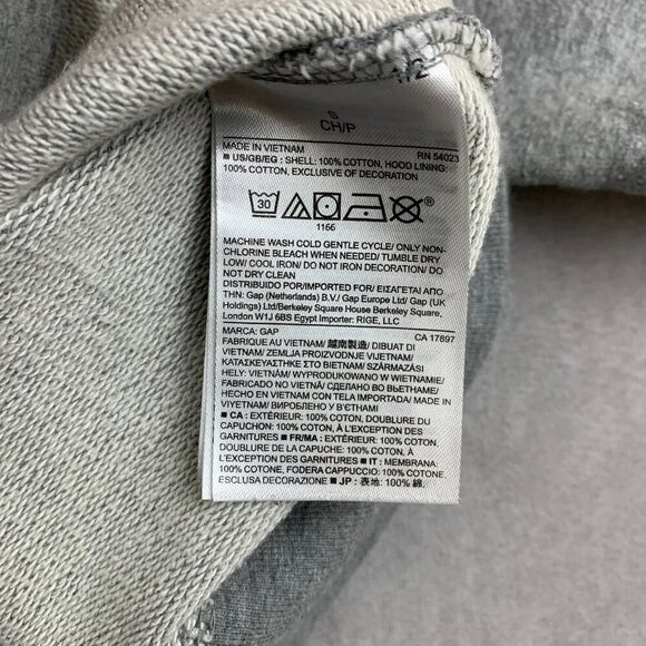 Gap Mens Sweater Small Gray Hoodie Long Sleeve Canada Soft Arch Logo Pullover - Picture 6 of 7